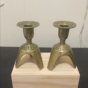 Vintage Brass Candle Holders